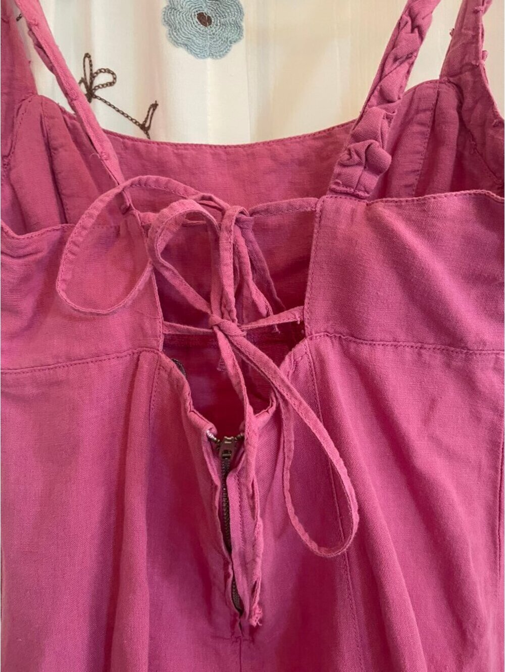 NWOT | ZARA | S | Pink Linen Blend Swing Mini Dress - Picture 7 of 9